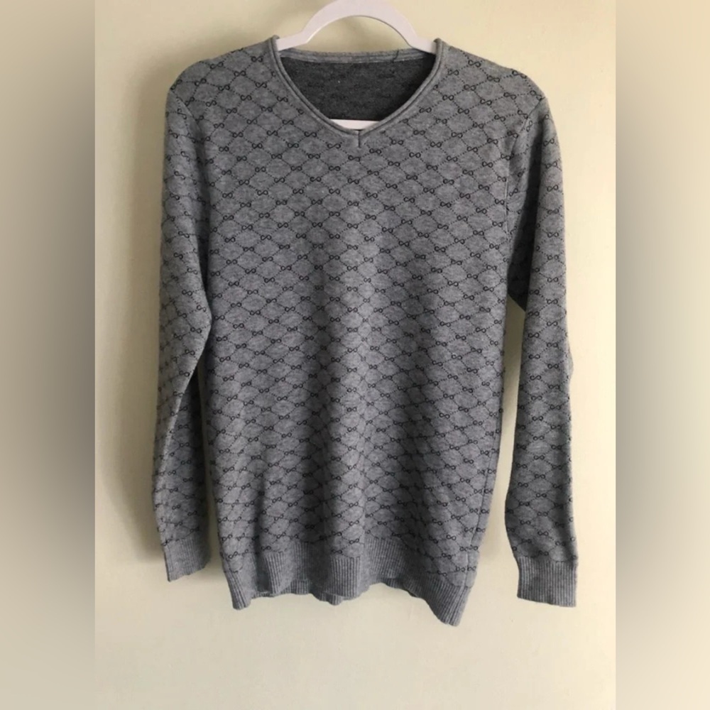 Pavini Men’s Infinity Geometric V-Neck Sweater